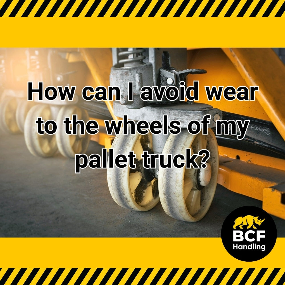 How can I avoid wear to the wheels of my pallet truck?